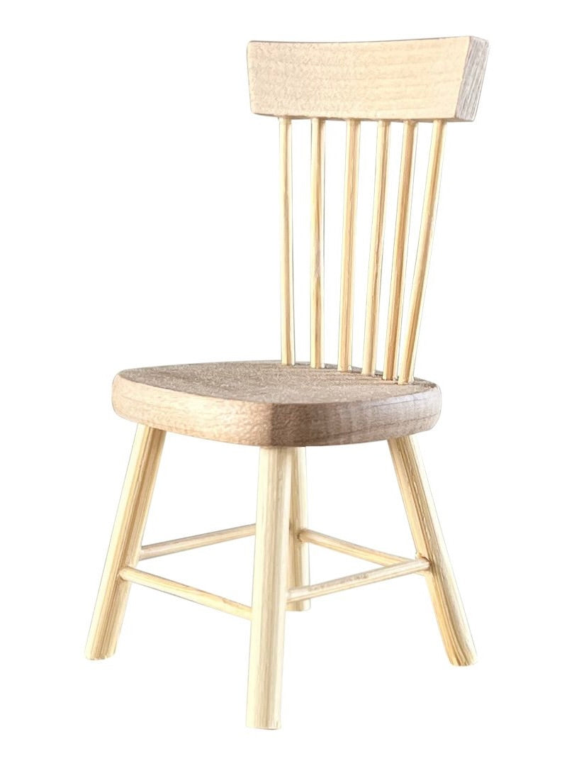 FLAWED Dollhouse Dining Chair Natural Wood 1 12 Scale Macy