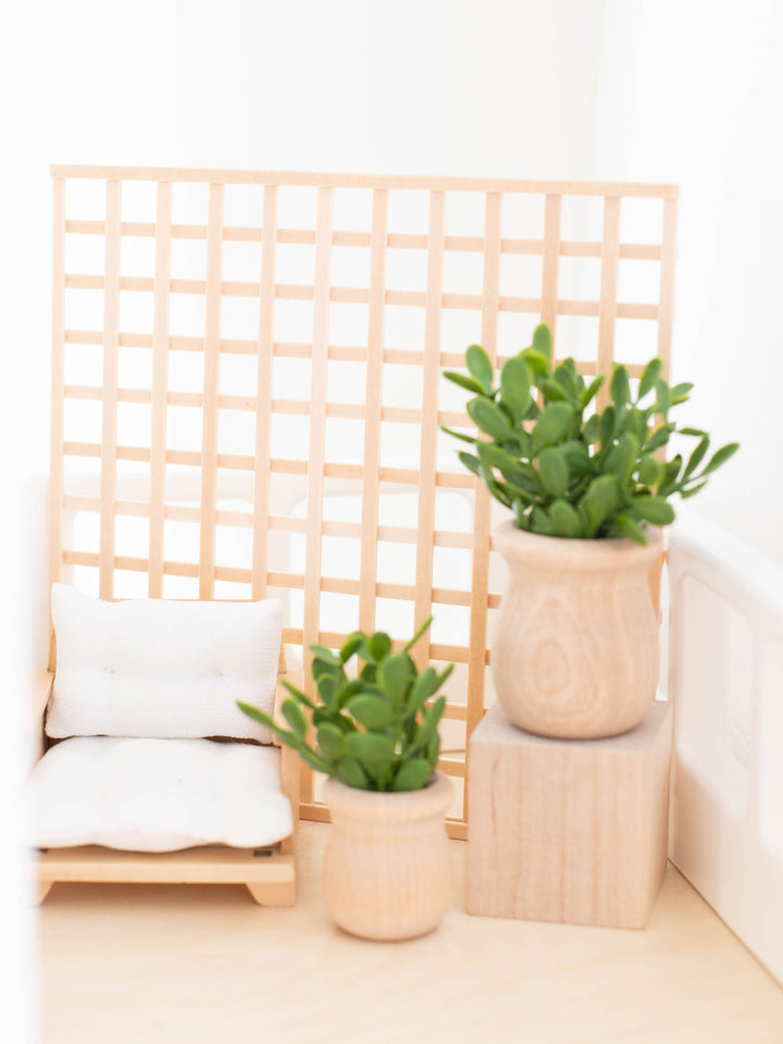Cube Accent Table & Plant Stand | Natural Wood