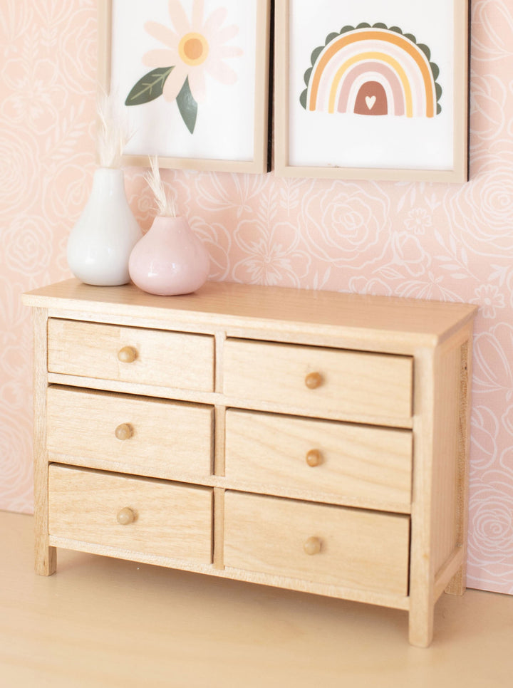 Wide Dresser | Wood Knobs