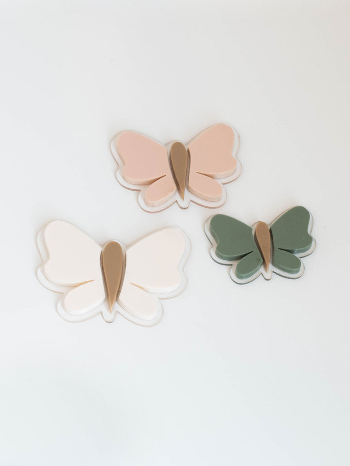 Butterflies + Flowers Wall Decor | Ivory + Blush + Teal