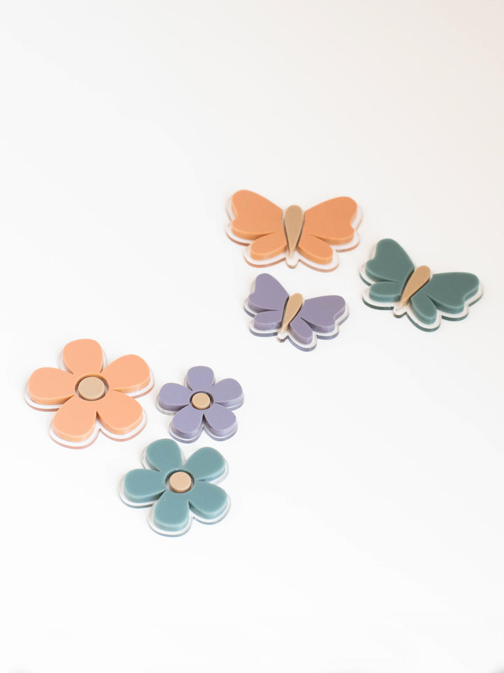 Butterflies + Flowers Wall Decor | Sienna + Teal + Purple